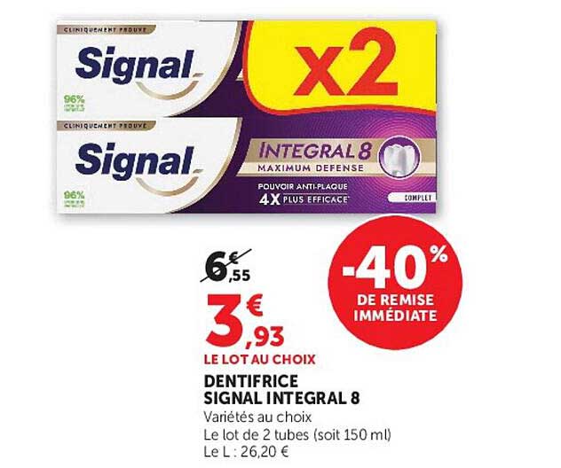 DENTIFRICE SIGNAL INTEGRAL 8