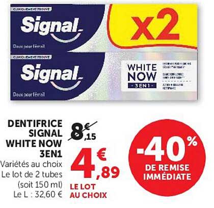 DENTIFRICE SIGNAL WHITE NOW 3EN1