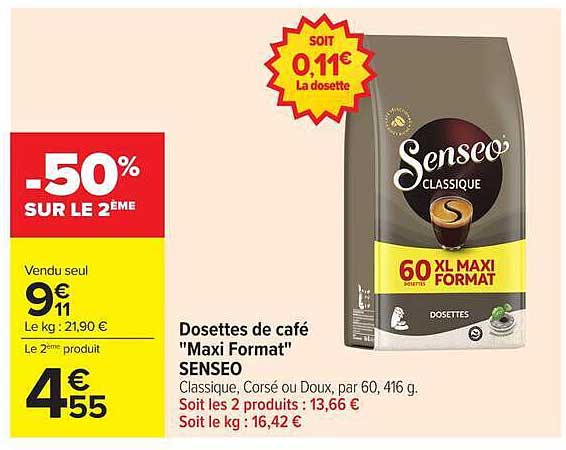 Dosettes de café "Maxi Format" SENSEO
