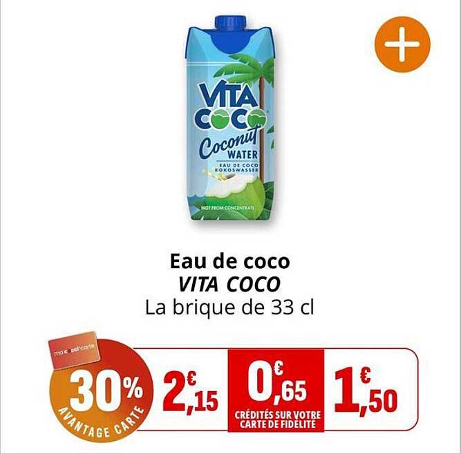Eau de coco VITA COCO La brique de 33 cl