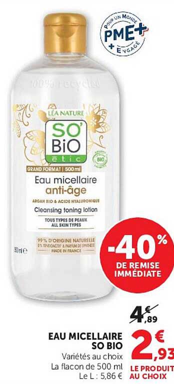 EAU MICELLAIRE SO BIO
