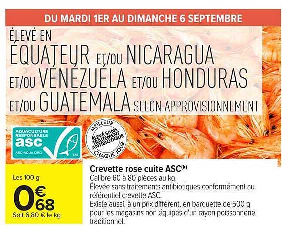 ÉLEVÉ EN EQUATEUR ET/OU NICARAGUA ET/OU VÉNEZUELA ET/OU HONDURAS ET/OU GUATEMALA SELON APPROVISIONNEMENT