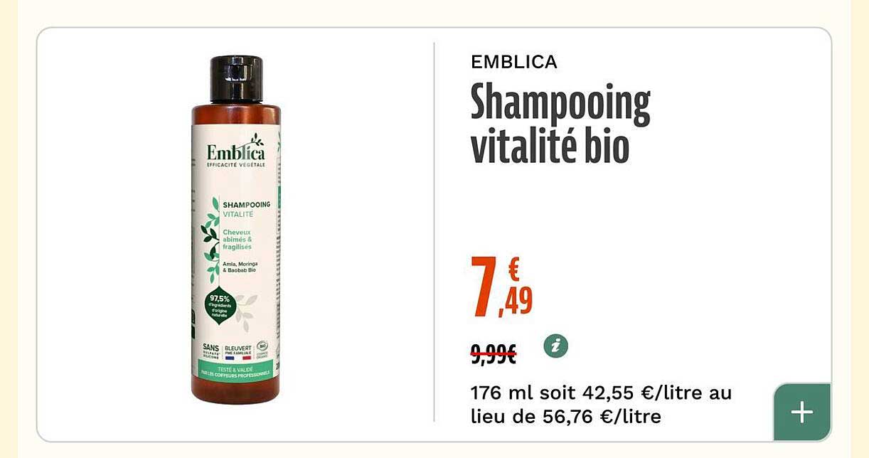 EMBLICA Shampooing vitalité bio
