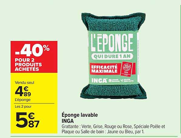 Éponge lavable INGA