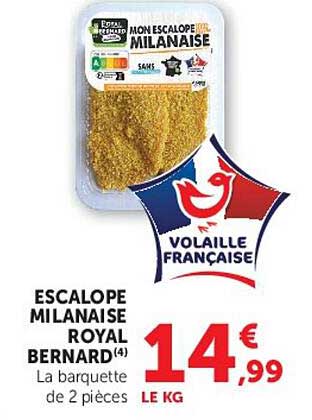 ESCALOPE MILANAISE ROYAL BERNARD(4) La barquette de 2 pièces