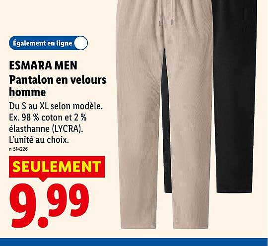 ESMARA MEN Pantalon en velours homme