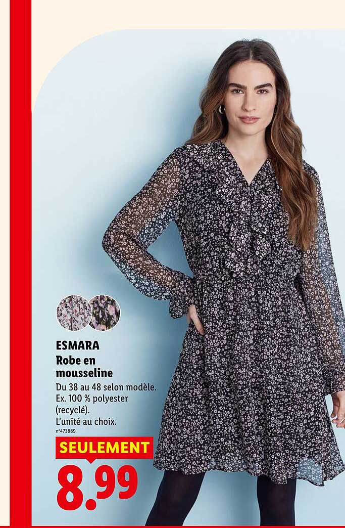 ESMARA Robe en mousseline