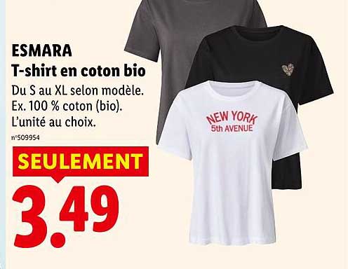 ESMARA T-shirt en coton bio