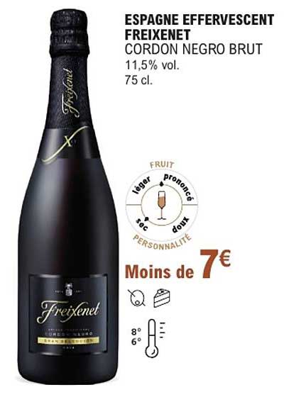 ESPAGNE EFFERVESCENT FREIXENET CORDON NEGRO BRUT 11,5% vol. 75 cl.