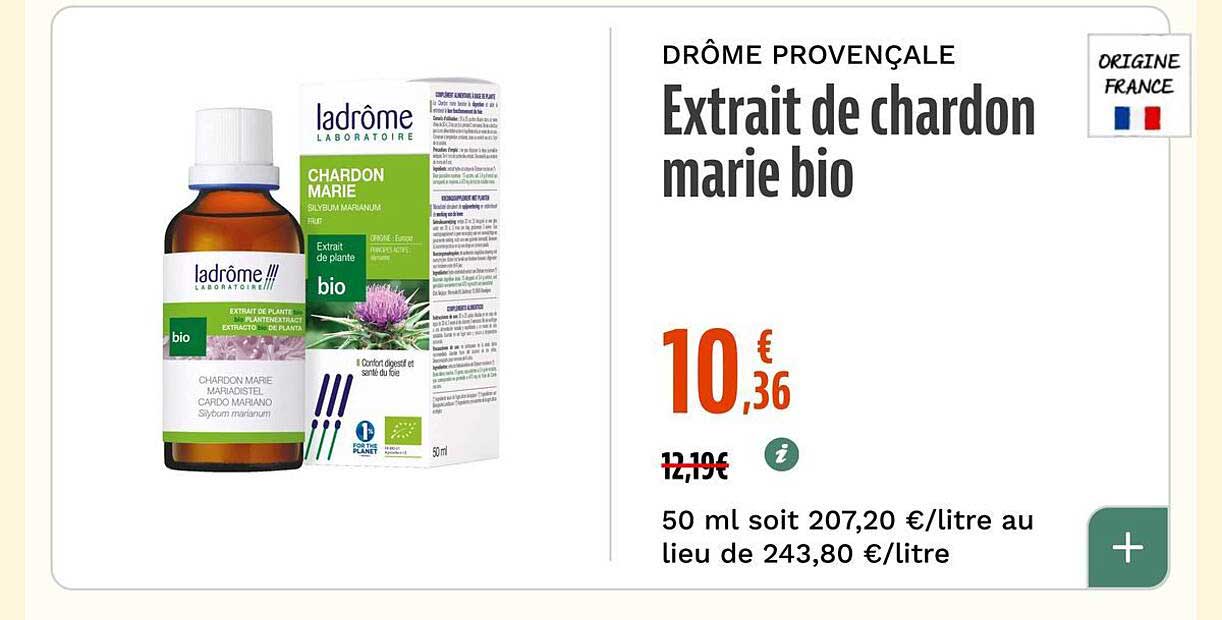 Extrait de chardon marie bio