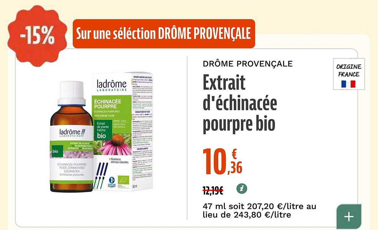 Extrait d’échinacée pourpre bio