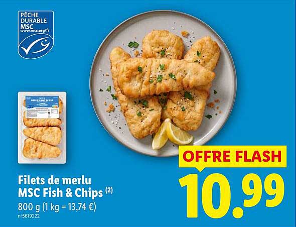 Filets de merlu MSC Fish & Chips