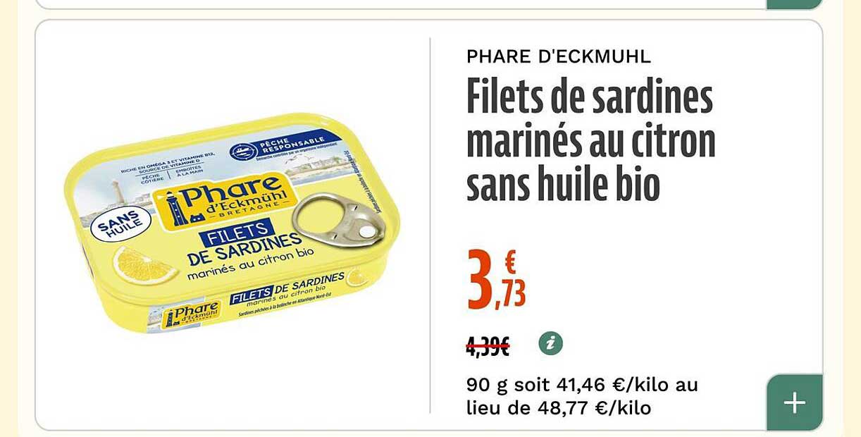 Filets de sardines marinés au citron sans huile bio