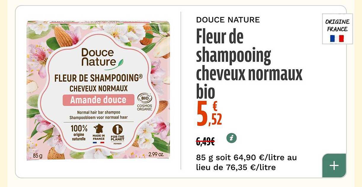 Fleur de shampooing cheveux normaux bio