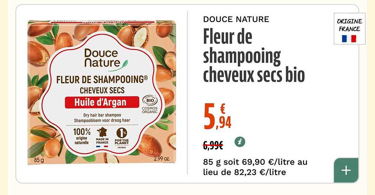Fleur de shampooing cheveux secs bio