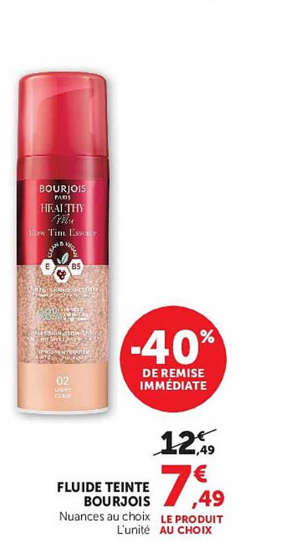 FLUIDE TEINTE BOURJOIS Nuances au choix L'unité