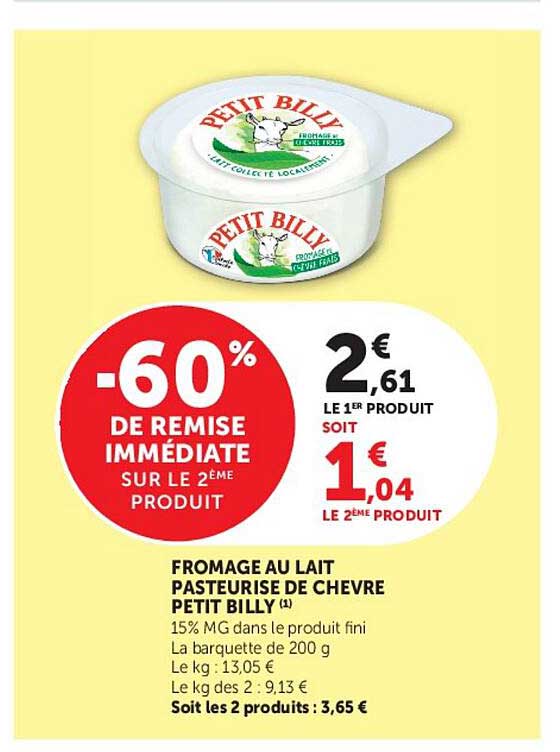 FROMAGE AU LAIT PASTEURISÉ DE CHÈVRE PETIT BILLY