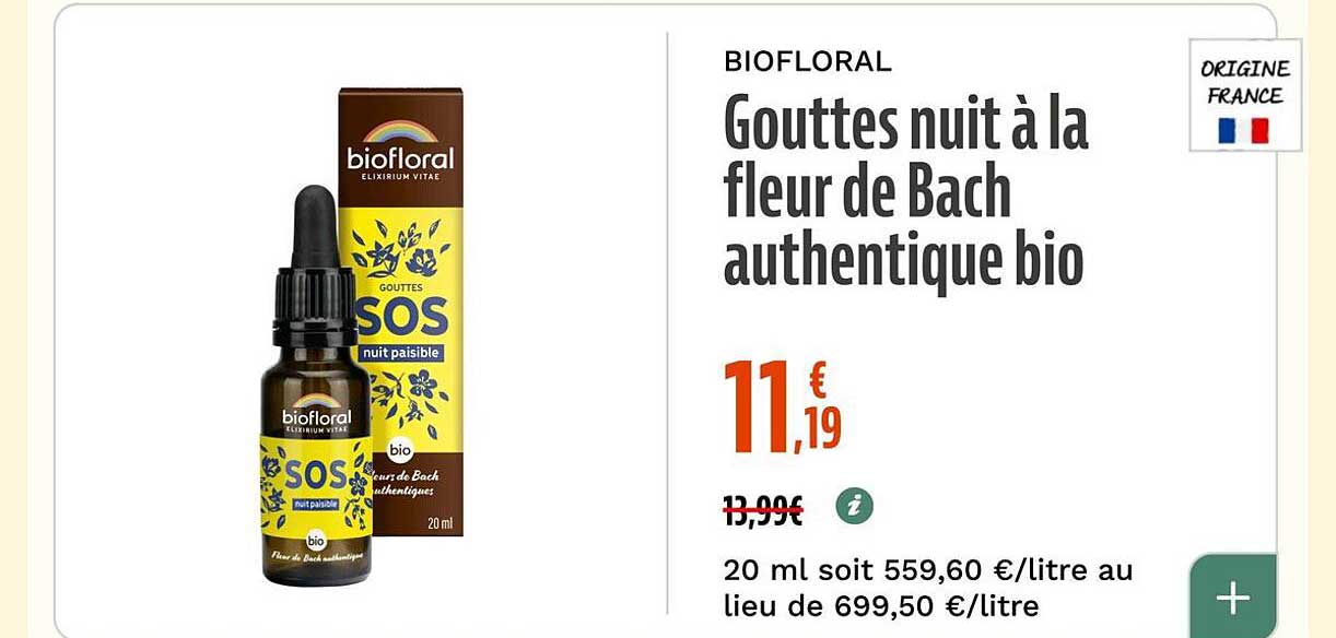 Gouttes nuit à la fleur de Bach authentique bio