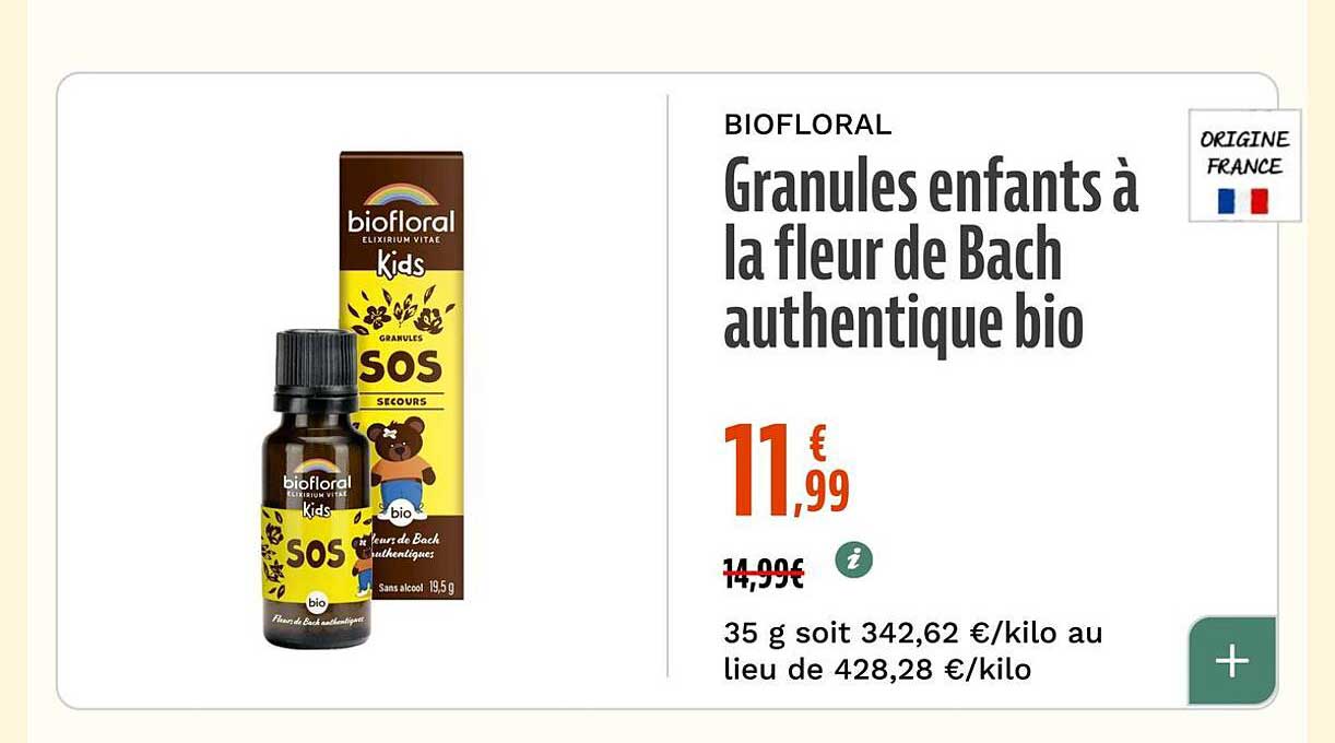 Granules enfants à la fleur de Bach authentique bio