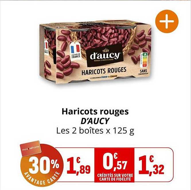 Haricots rouges D'AUCY Les 2 boîtes x 125 g