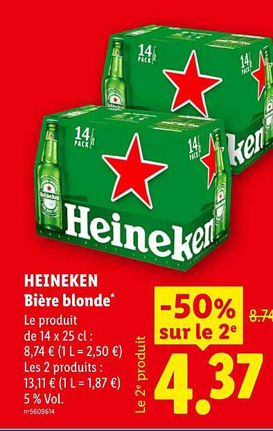 HEINEKEN Bière blonde*