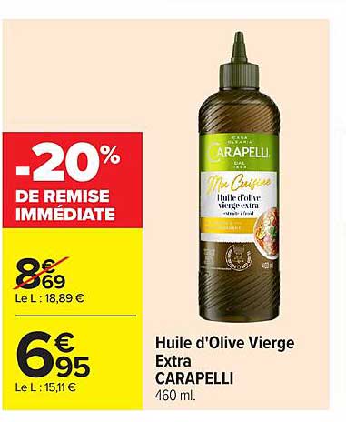 Huile d'Olive Vierge Extra CARAPELLI 460 ml.