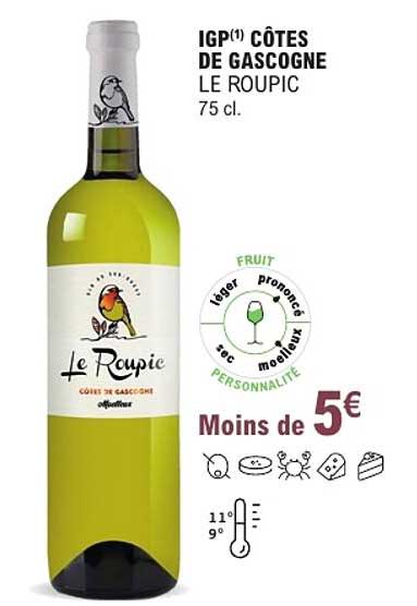 IGP CÔTES DE GASCOGNE LE ROUPIC 75 cl.