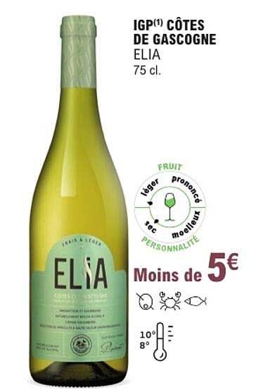 IGP CÔTES DE GASGOGNE ELIA 75 cl.