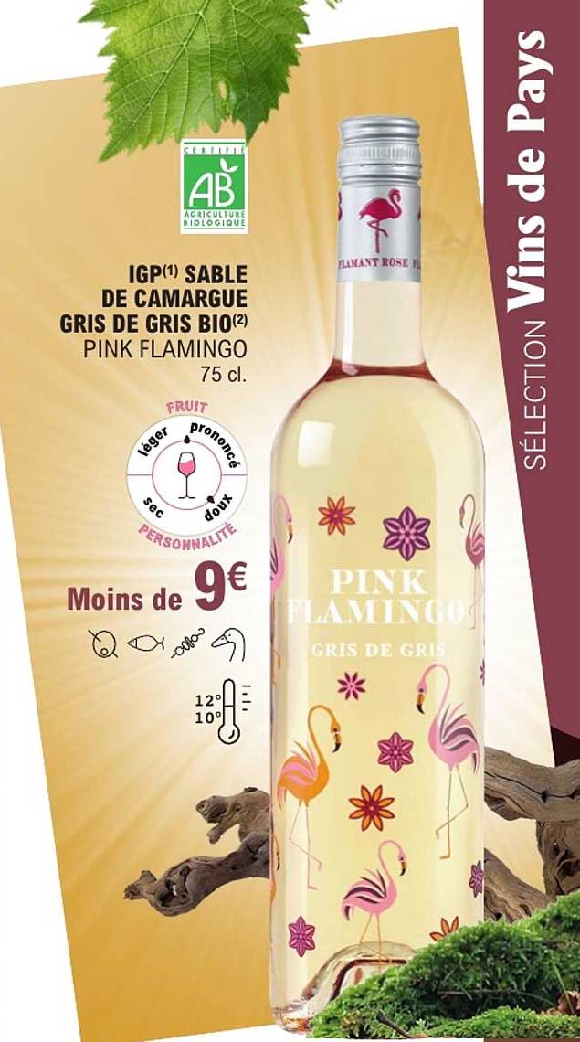 IGP SABLE DE CAMARGUE GRIS DE GRIS BIO PINK FLAMINGO 75 cl.