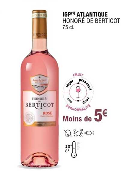 IGP(1) ATLANTIQUE HONORÉ DE BERTICOT 75 cl.