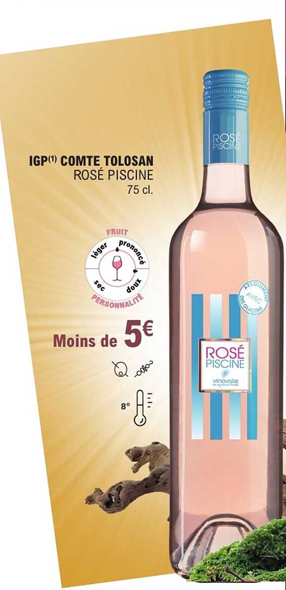 IGP(1) COMTE TOLOSAN ROSÉ PISCINE 75 cl.