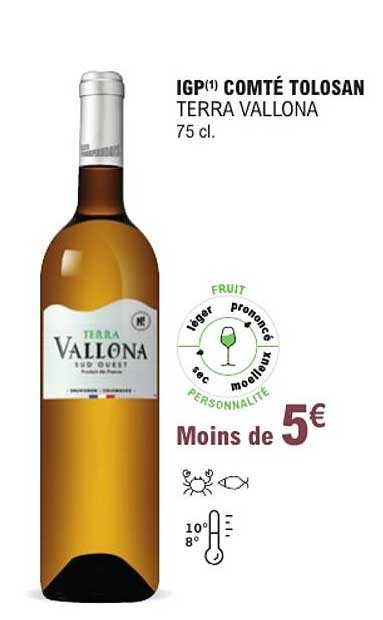 IGP(1) COMTÉ TOLOSAN TERRA VALLONA 75 cl.