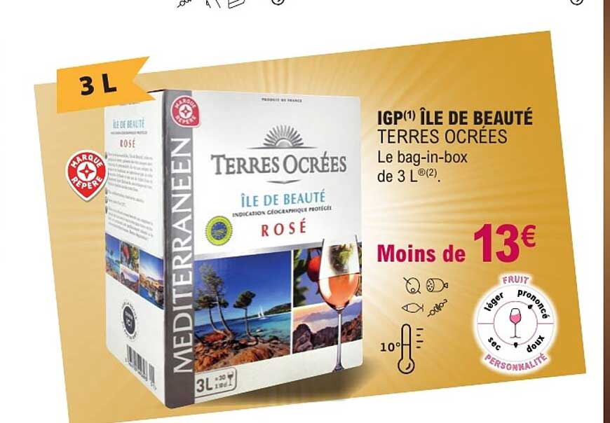 IGP(1) ÎLE DE BEAUTÉ TERRES OCRÉES Le bag-in-box de 3 L
