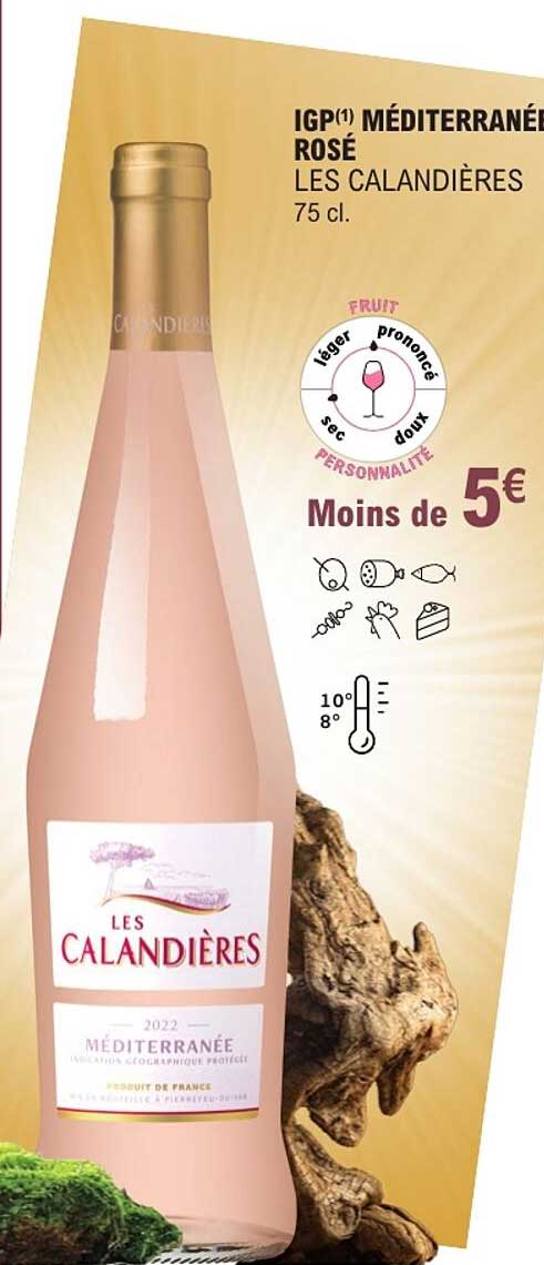 IGP(1) MÉDITERRANÉE ROSÉ LES CALANDIÈRES 75 cl.