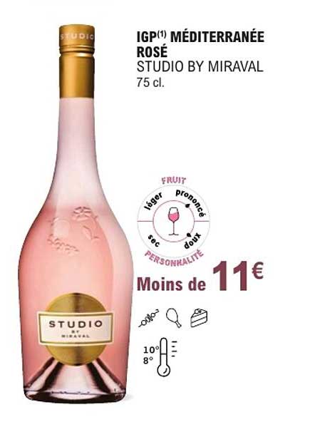 IGP(1) MÉDITERRANÉE ROSÉ STUDIO BY MIRAVAL 75 cl.