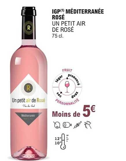 IGP(1) MÉDITERRANÉE ROSÉ UN PETIT AIR DE ROSÉ 75 cl.