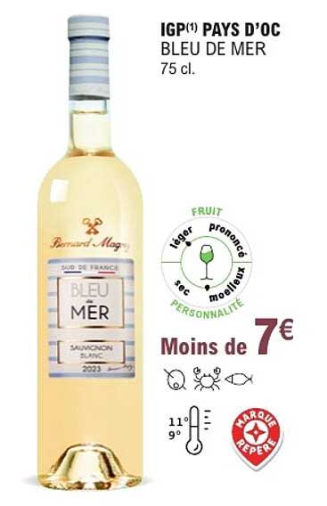 IGP(1) PAYS D'OC BLEU DE MER 75 cl.