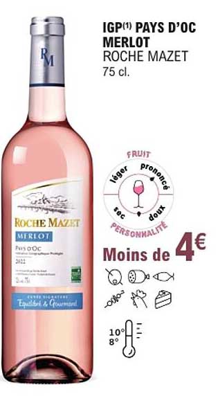 IGP(1) PAYS D'OC MERLOT ROCHE MAZET 75 cl.