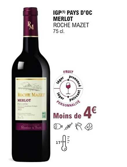 IGP(1) PAYS D’OC MERLOT ROCHE MAZET 75 cl.