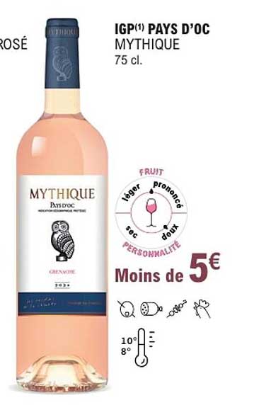 IGP(1) PAYS D’OC MYTHIQUE 75 cl.
