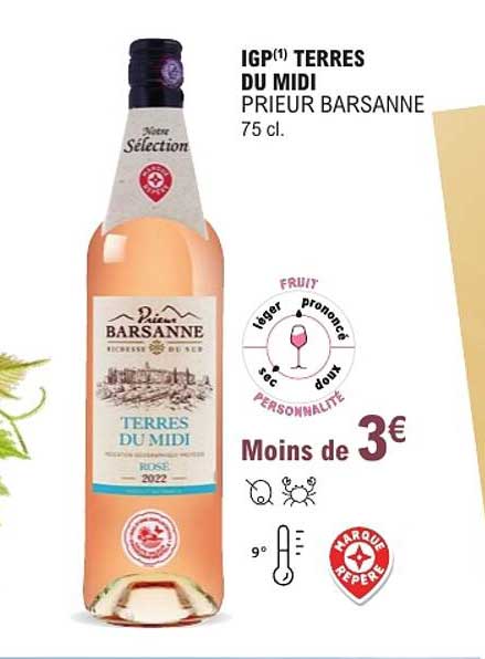 IGP(1) TERRES DU MIDI PRIEUR BARSANNE 75 cl.