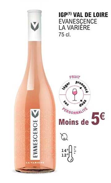 IGP(1) VAL DE LOIRE EVANESCENCE LA VARIÈRE 75 cl.