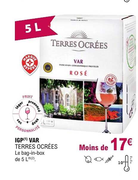 IGP(1) VAR TERRES OCREES Le bag-in-box de 5 L(2).