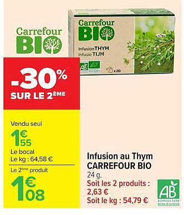 Infusion au Thym CARREFOUR BIO