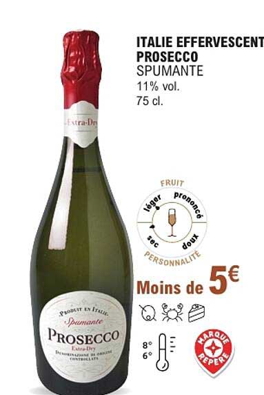 ITALIE EFFERVESCENT PROSECCO SPUMANTE 11% vol. 75 cl.