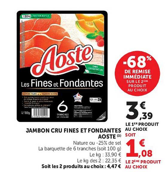 JAMBON CRU FINES ET FONDANTES AOSTE
