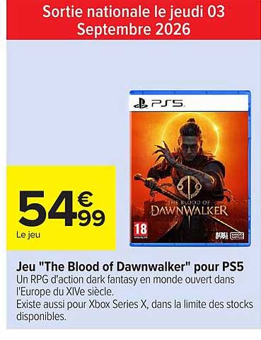 Jeu "The Blood of Dawnwalker" pour PS5