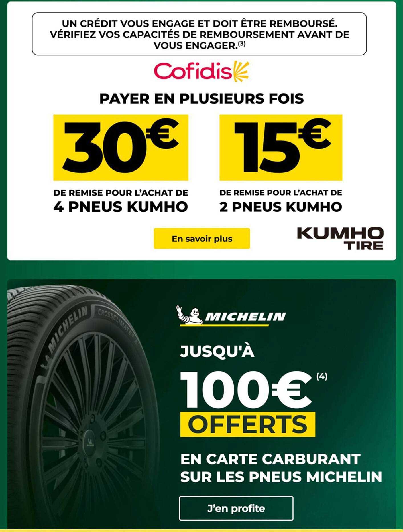 JUSQU'À 100€ OFFERTS EN CARTE CARBURANT SUR LES PNEUS MICHELIN