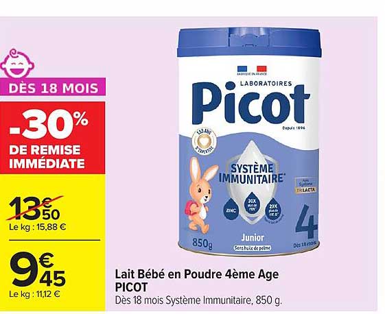 Lait Bébé en Poudre 4ème Age PICOT