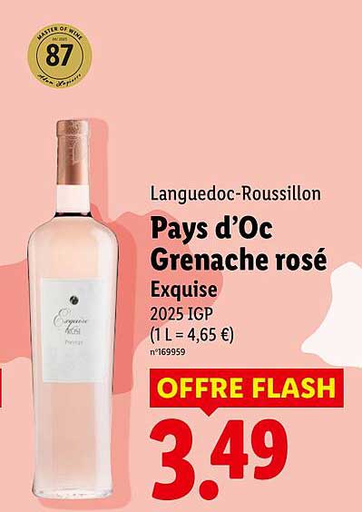 Languedoc-Roussillon Pays d’Oc Grenache rosé Exquise 2025 IGP
